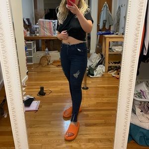 Distressed skinny jeans - size 10